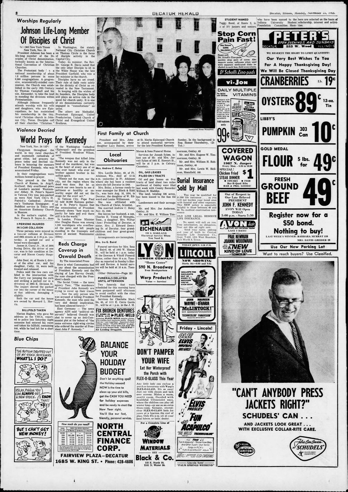 Nov. 25, 1963, The Decatur Herald, A8